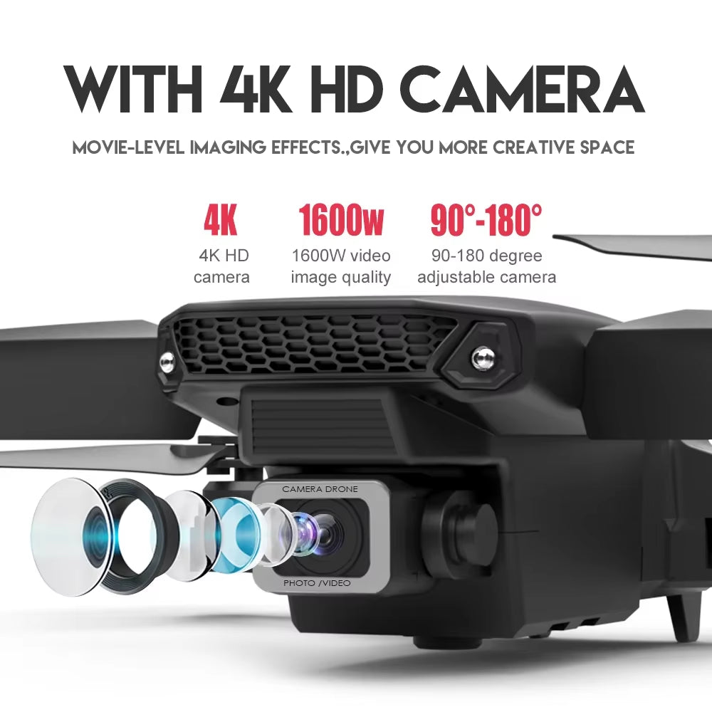2023 New E88 Pro WIFI FPV Drone Wide Angle HD 4K 1080P Camera Height Hold RC Foldable Quadcopter Dron Helicopter Toys Gift