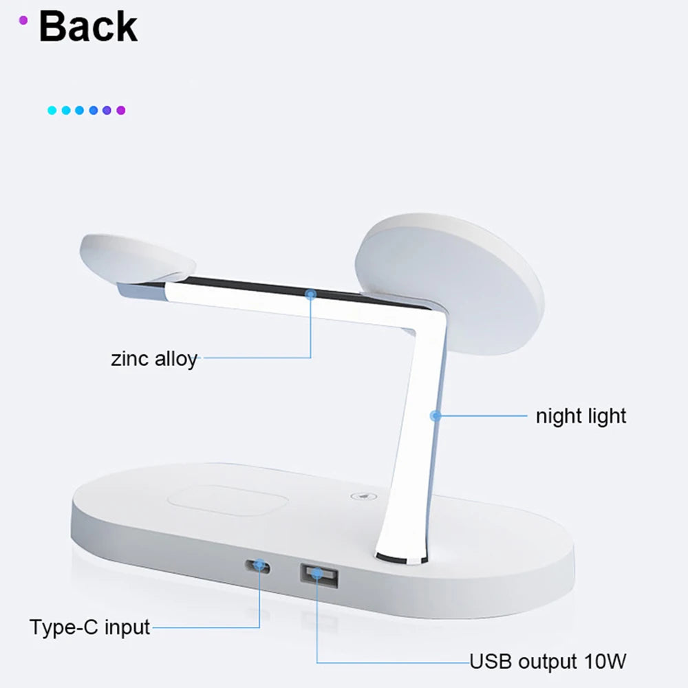 3-in-1 Wireless Charging Stand for iPhone 12-16, Apple Watch Series 4-10, and AirPods Pro/2/3 - Fast Charging Station