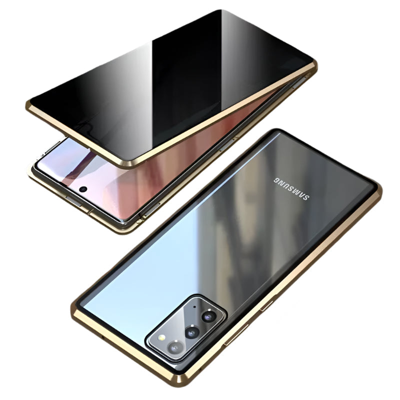 Premium Double-Sided Privacy Glass Cover with Metal Magnetic Protective Case for S25, S24, S23 and More