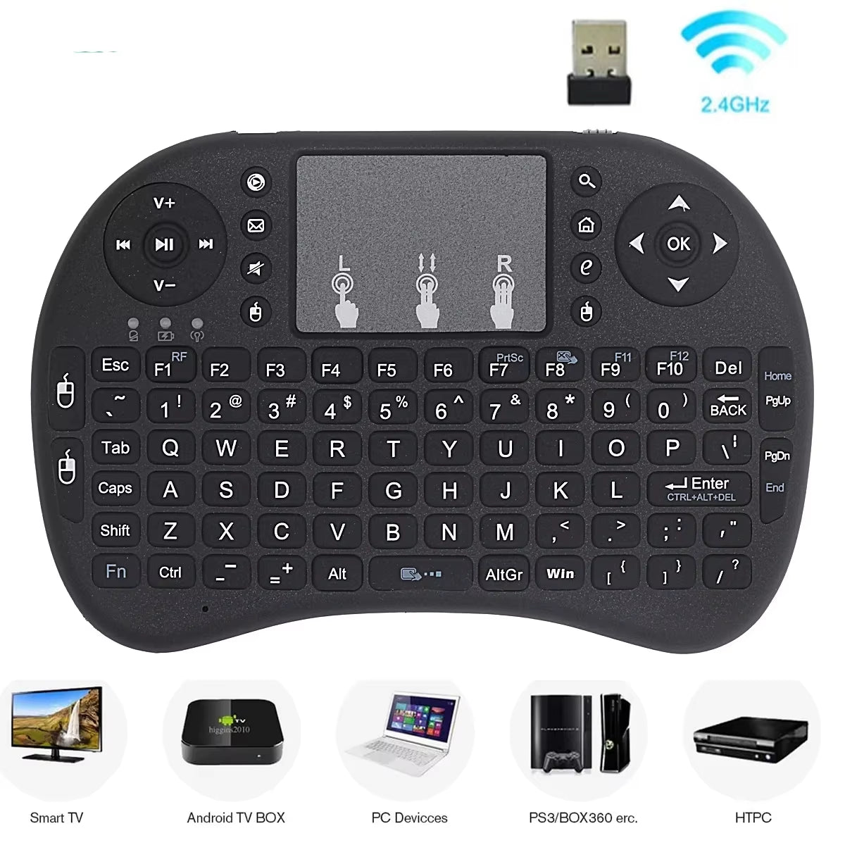 I8 2.4GHz Mini Wireless Keyboard and Air Mouse Remote with Touchpad for Android TV Box, PC, and Smart TV
