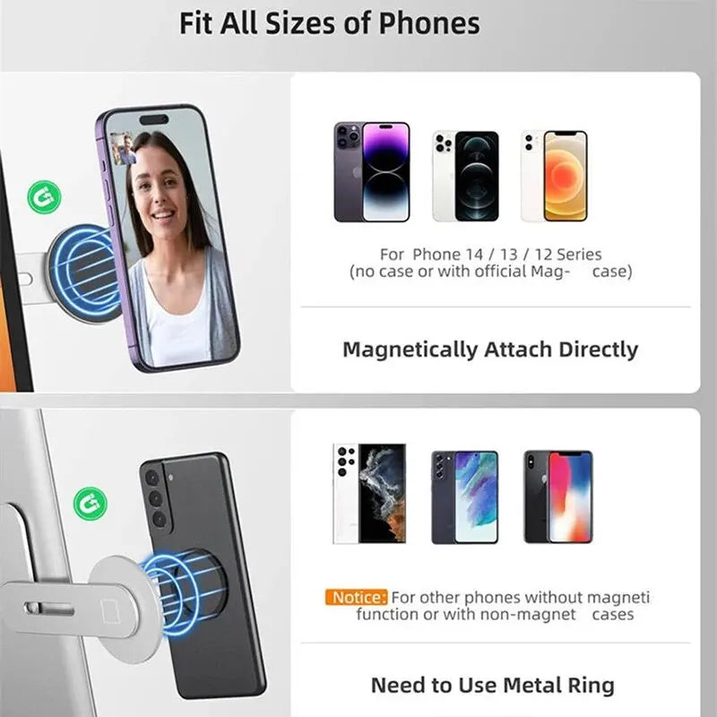 Magnetic Ultrathin Phone and Laptop Stand with Foldable Design and Aluminum Alloy Back Mount