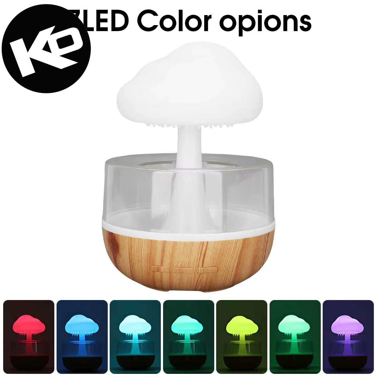 Rain Cloud Humidifier with Colorful Mushroom Design - Atmospheric Raindrop Night Light and Essential Oil Aromatherapy Diffuser