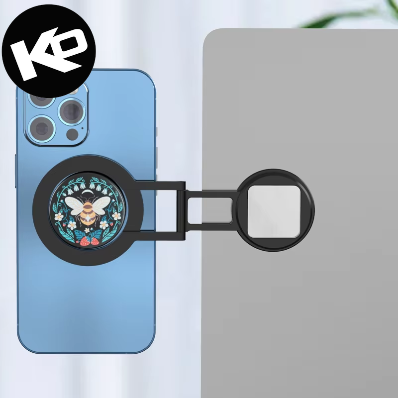 Adjustable Magnetic Laptop and Phone Holder Side Bracket for iPhone and Android - Continuity Computer Expansion Solution