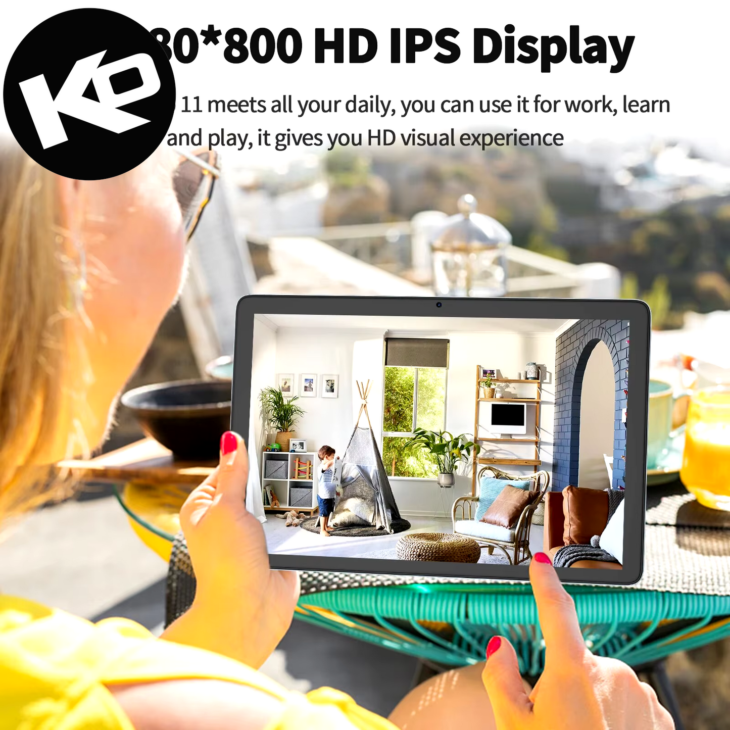 PRITOM TAB11 Android 14 Tablet 10 Inch, 8GB(4+4 Expand) RAM + 128GB ROM, Octa Core, 5G Wifi, with Keyboard, Mouse, Case