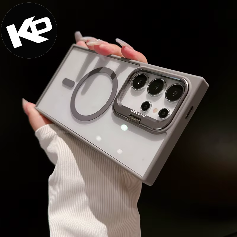 Premium Magnetic Shockproof Case for Galaxy S24, S23, S22 Ultra Plus FE with MagSafe Compatibility and Glass Lens Protector