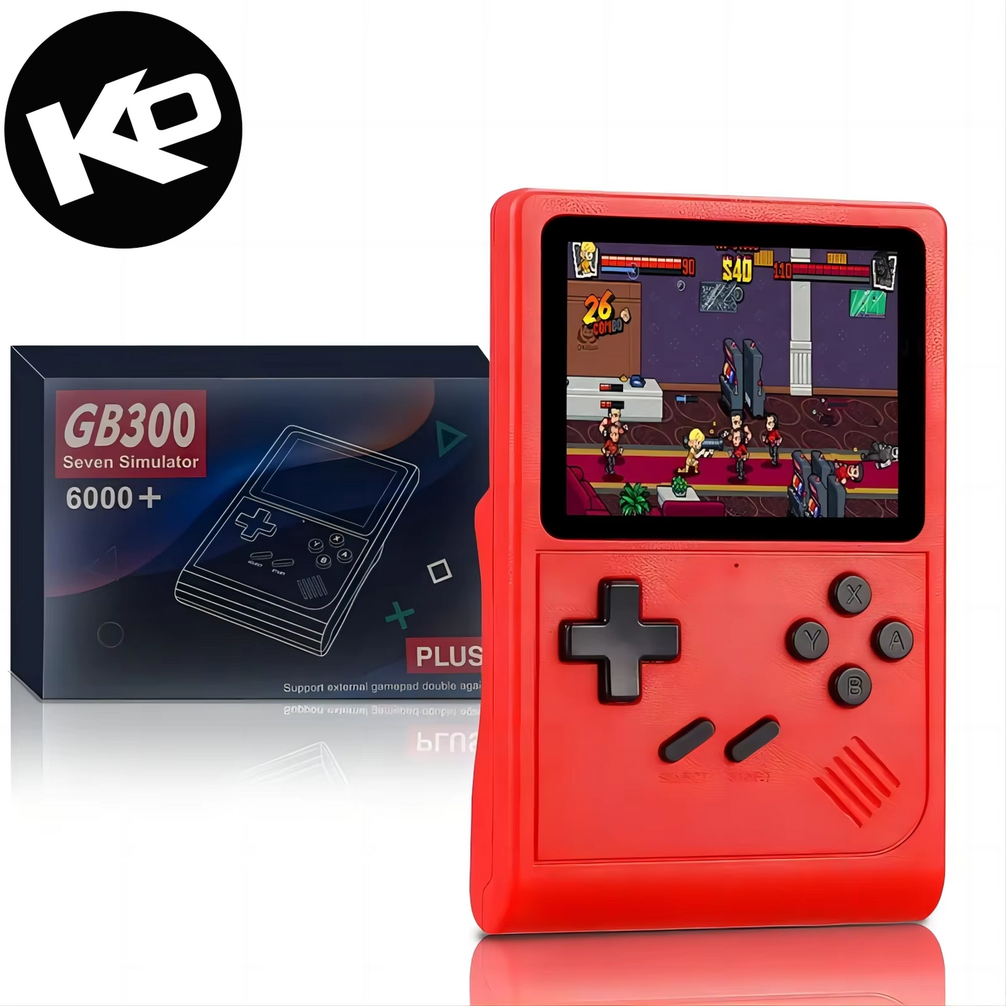 GB300 Portable Handheld Game Console with 3.0-Inch Screen, AV Output, Built-In 8GB Memory, and Over 6000 Retro Games