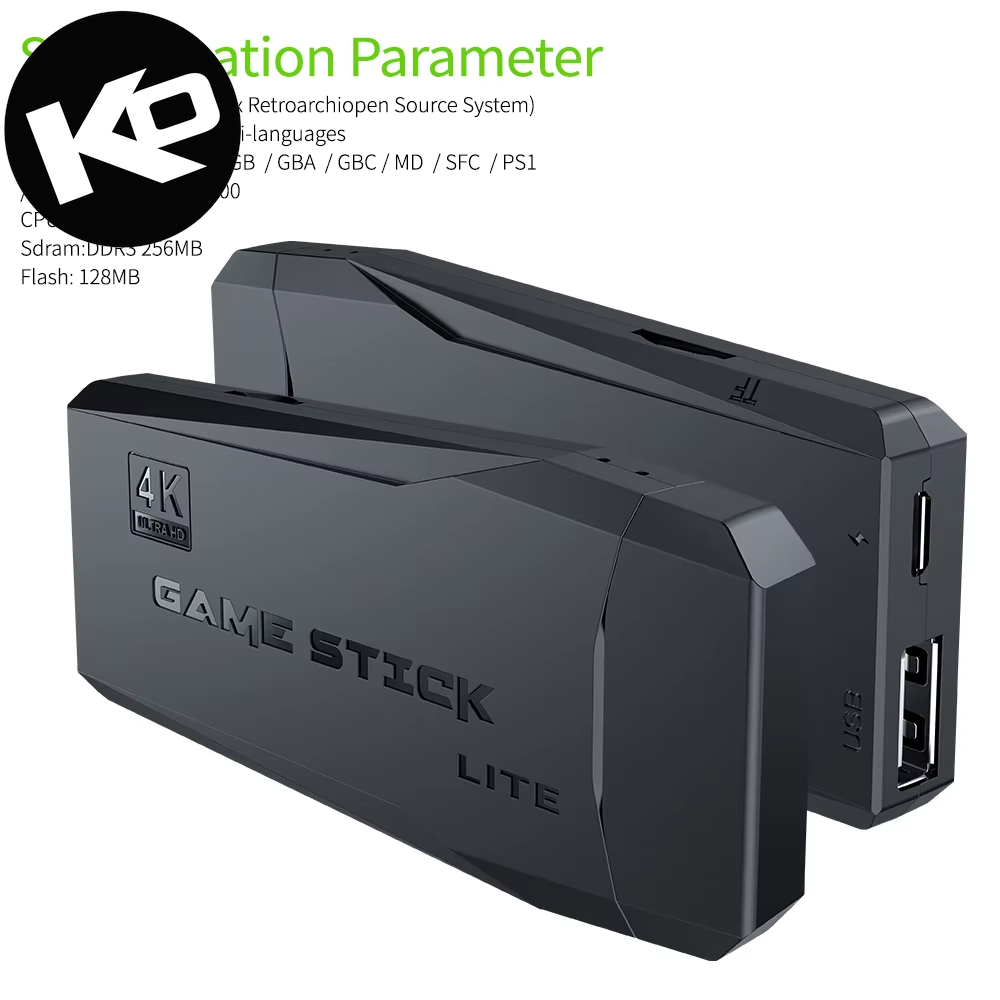 4K HD Video Game Console with Dual 2.4G Wireless Controllers, 64GB Storage, 20,000 Retro Games - Ideal Christmas Gift