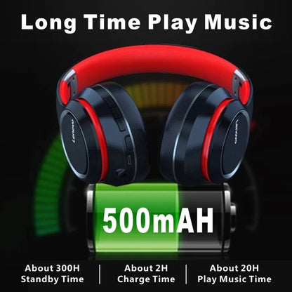 Lenovo HD200 Wireless Bluetooth Over-Ear Headphones with Noise Cancellation - HIFI Stereo Gaming Headset, Foldable Design