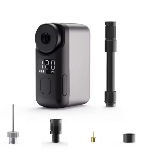 KoAccs TB2 PRO Mini Portable Electric Bike Pump - Cordless Tire Inflator, 120PSI Max, 450mAh Battery with Display and Fast Charging