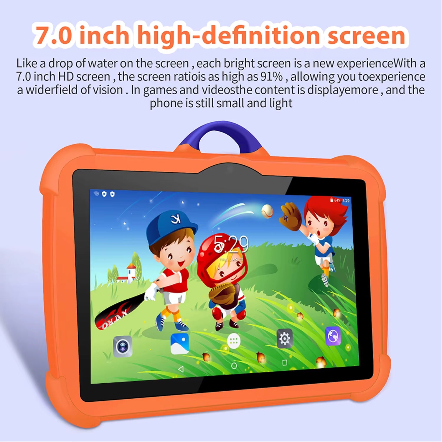 7-Inch 5G WiFi Kids Tablet - Perfect Educational & Gaming Gift for Children, Quad Core, 4GB RAM, 64GB Storage
