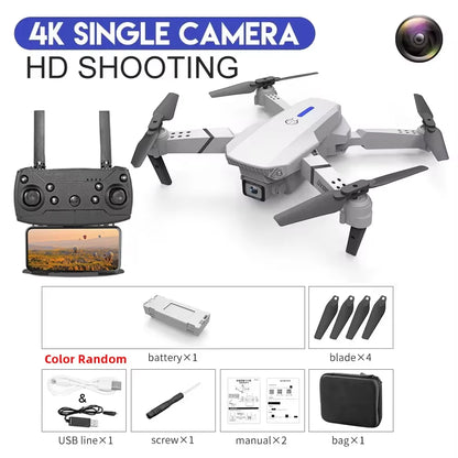 2023 New E88 Pro WIFI FPV Drone Wide Angle HD 4K 1080P Camera Height Hold RC Foldable Quadcopter Dron Helicopter Toys Gift