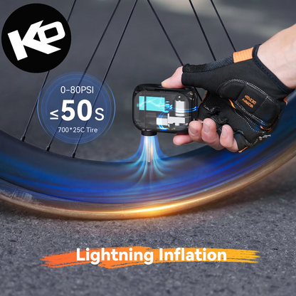 Anoutway AT1 Pro Mini Electric Pump for Bike Cordless Tire Inflator with Screen 25 Mins Fast Charging 120PSI Max 450Mah Battery