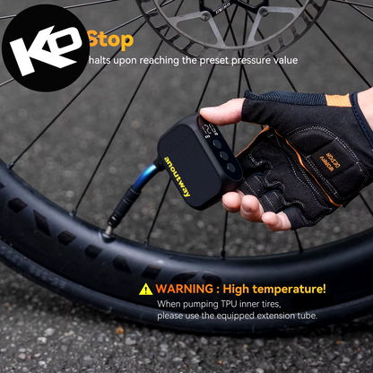 Anoutway AT1 Pro Mini Electric Pump for Bike Cordless Tire Inflator with Screen 25 Mins Fast Charging 120PSI Max 450Mah Battery